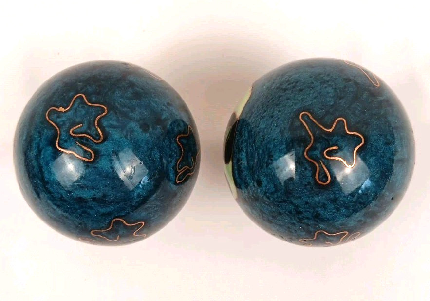 2 VTG Chinese Baoding Balls Chime Meditation- Shou Xing 1985 Panda & Longevity