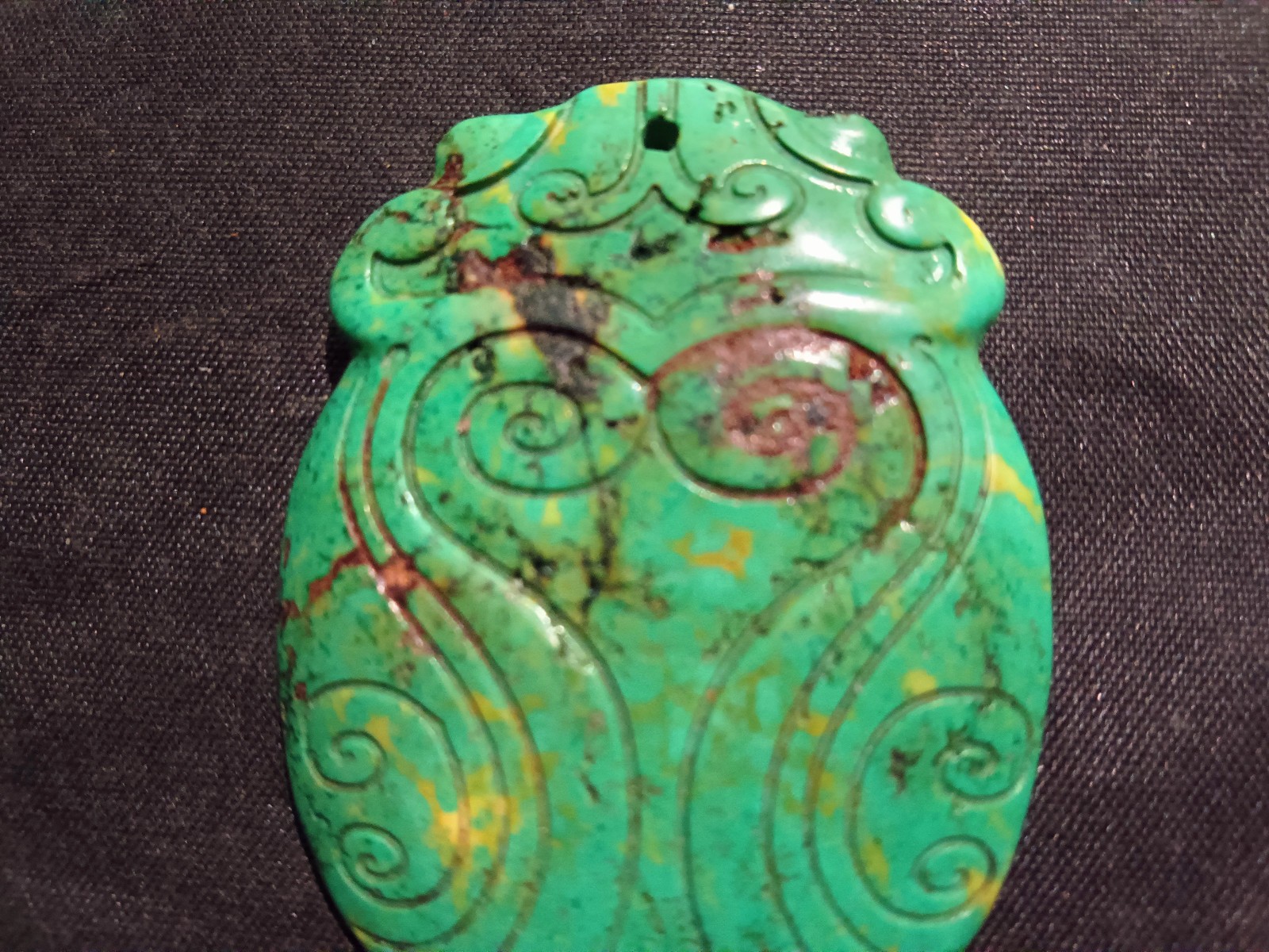 Good Quality Chinese Old Turquoise Hand Carved *Cicada* Pendant
