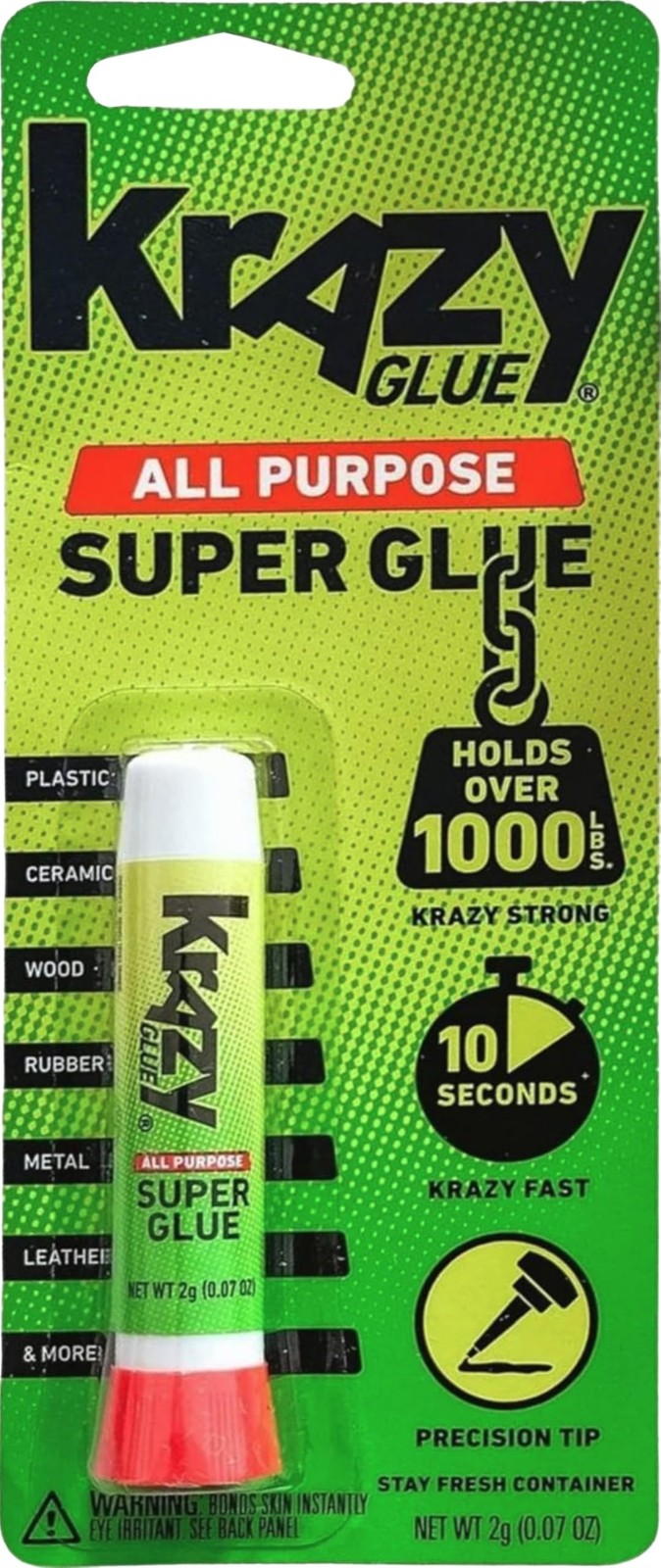 Krazy Glue KG58548R All-Purpose 0.07 Oz Super Ounce (Pack of 1), Clear