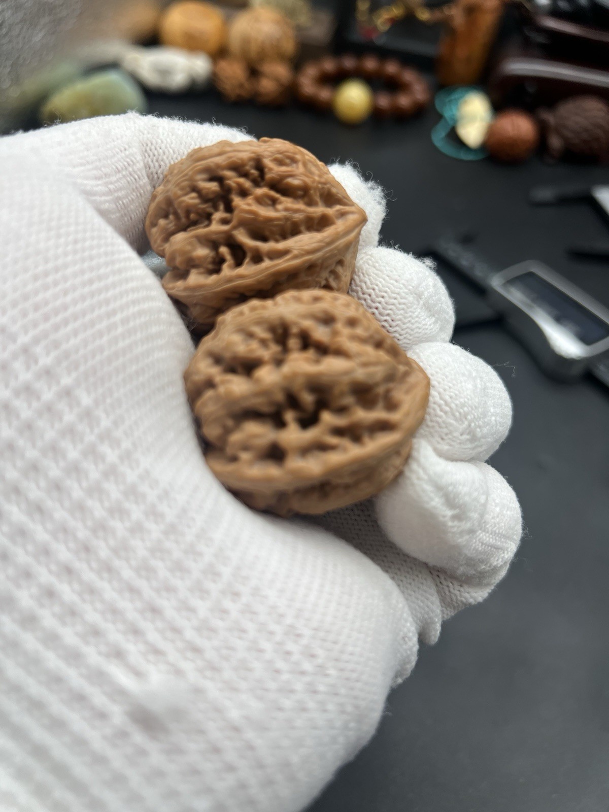 Pair of Match Chinese Health Walnut 36×35×35mm精配文玩核桃～全品平谷小粗筋