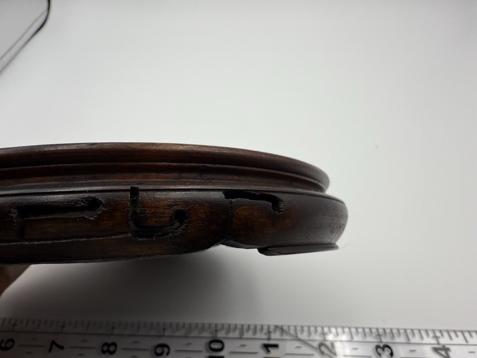 Antique Chinese Hardwood Round Display Stand 6.25” Base w/ Greek Key Carving