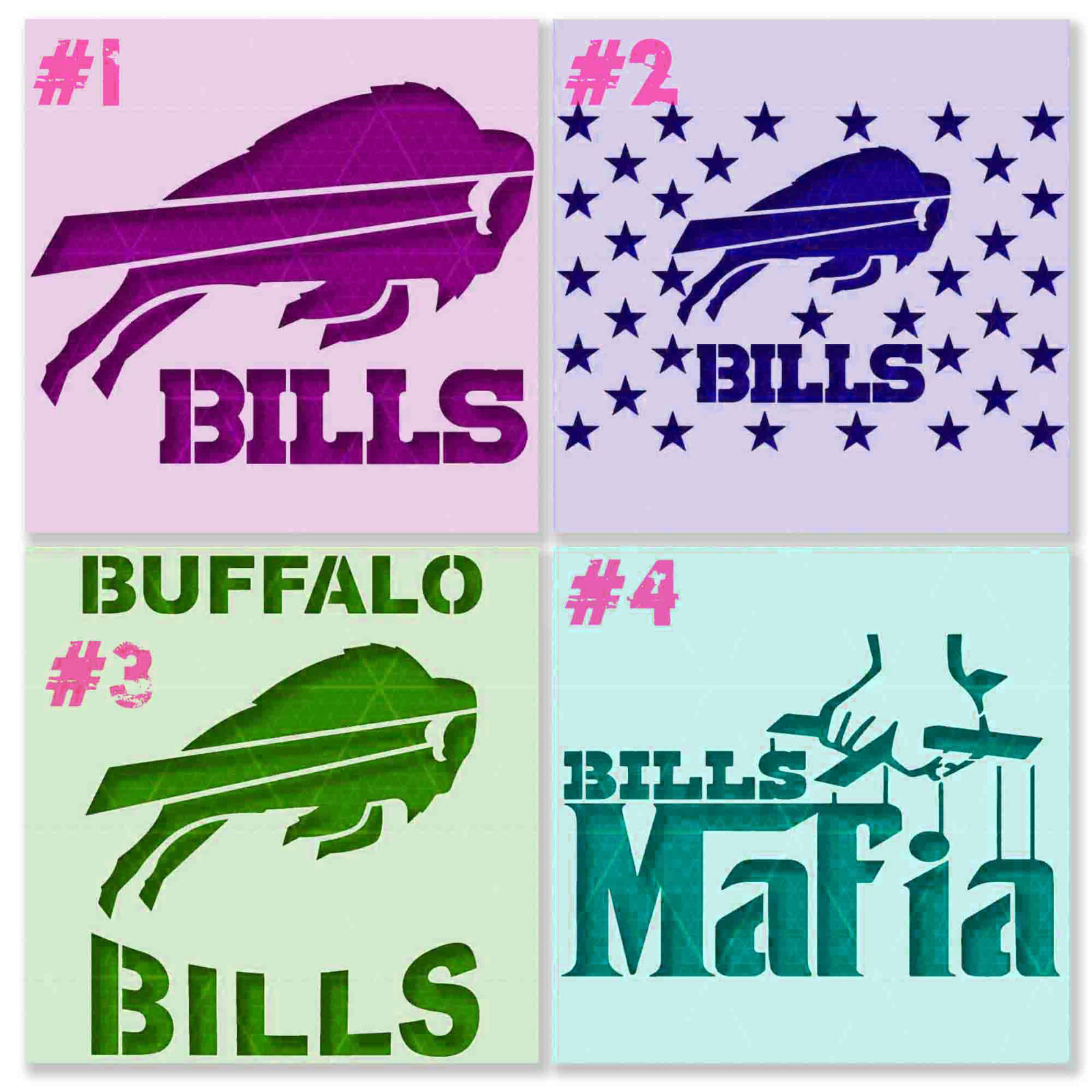 Buffalo Bills Stencil – Reusable & Durable – 10 mil – The best quality