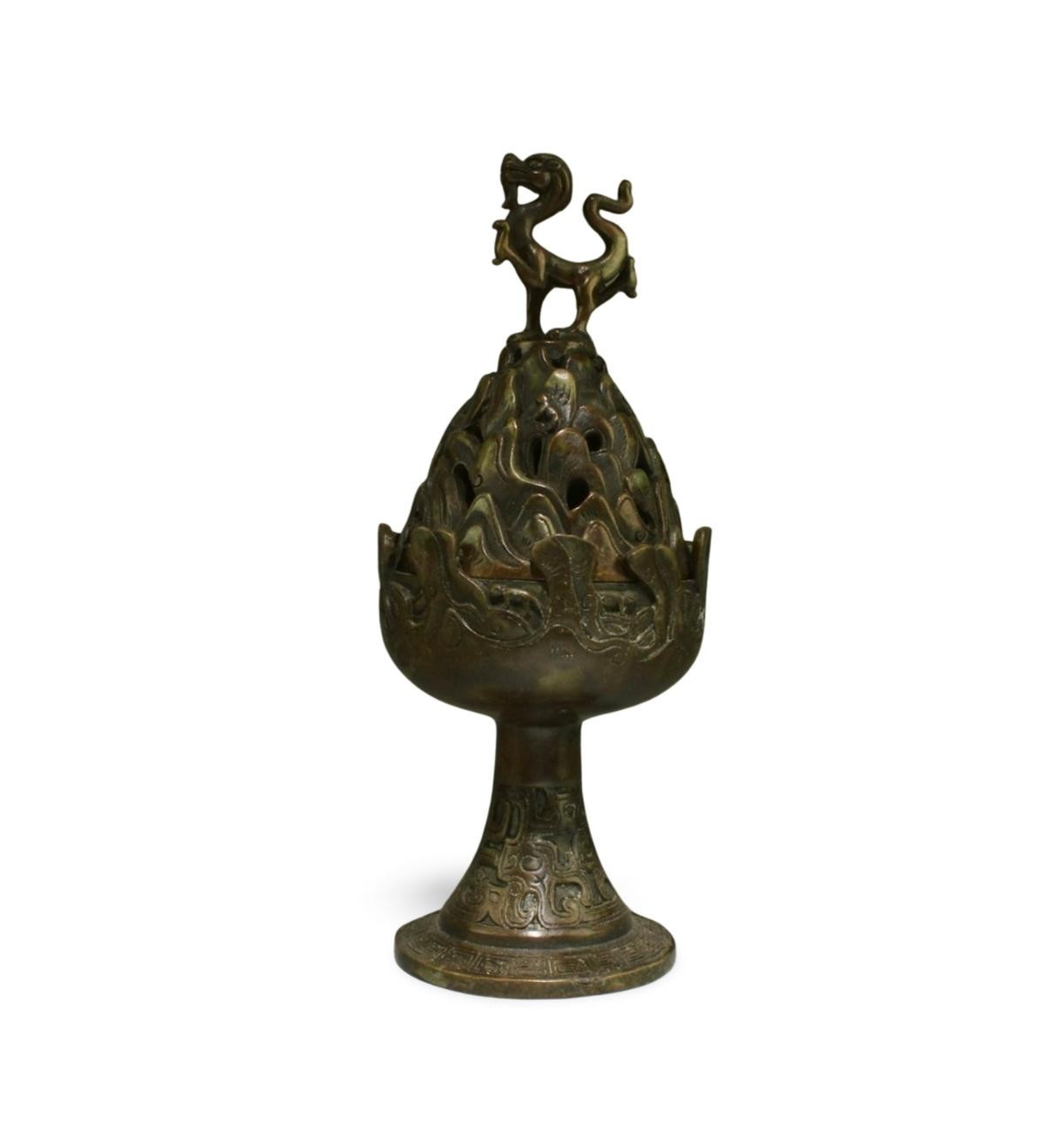 A Bronze Incense Diffuser with lid