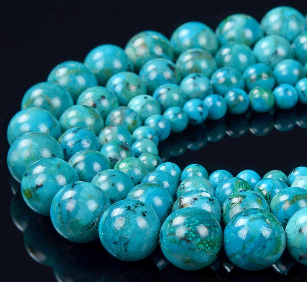 Chrysocolla AAA Round 5MM 6MM 7MM 8MM 9MM 10MM 11MM 12MM Beads (D318 D319)