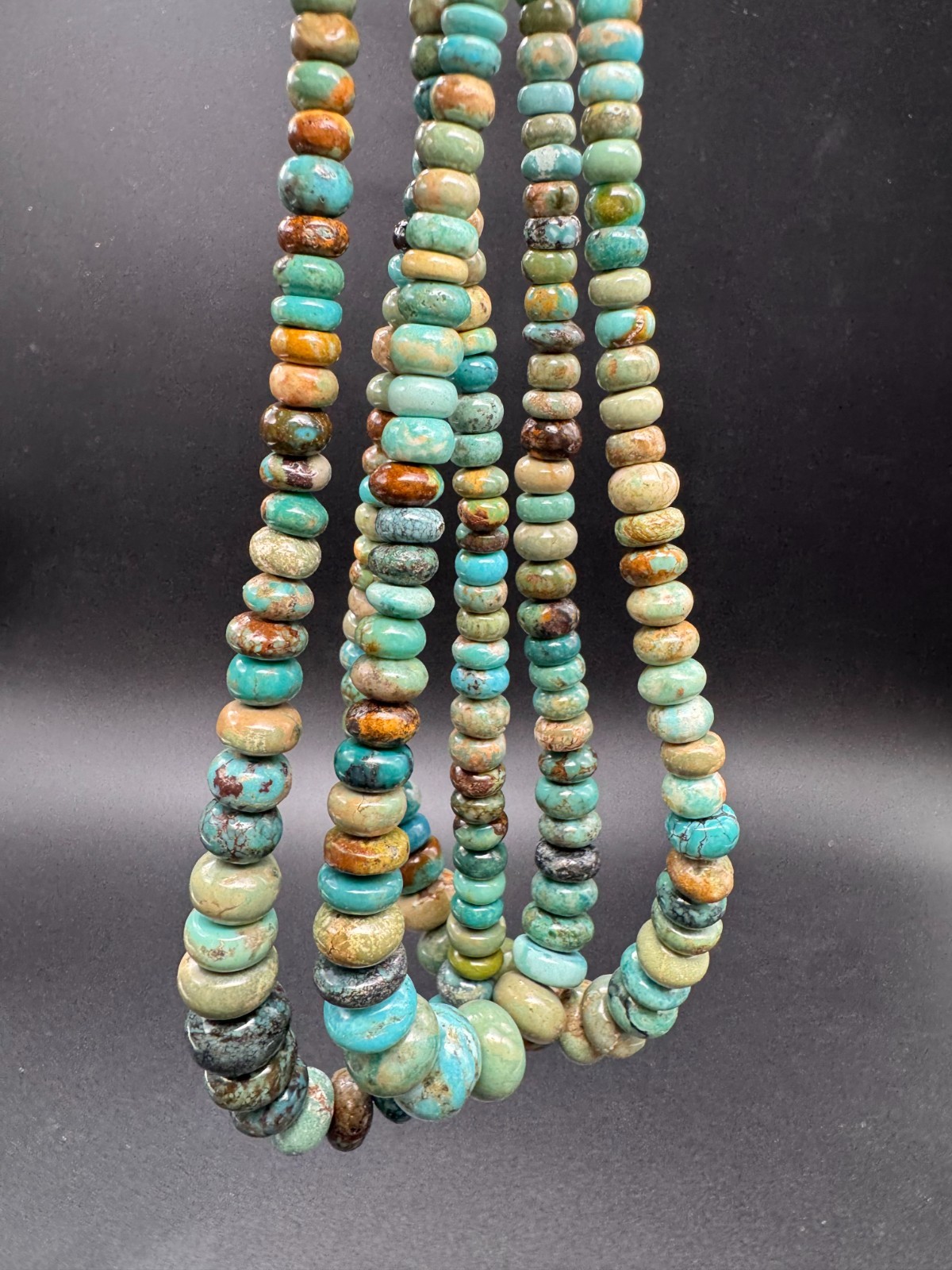 Natural Genuine Turquoise Polished Smooth Round Rondelle Gemstone Beads PGS361