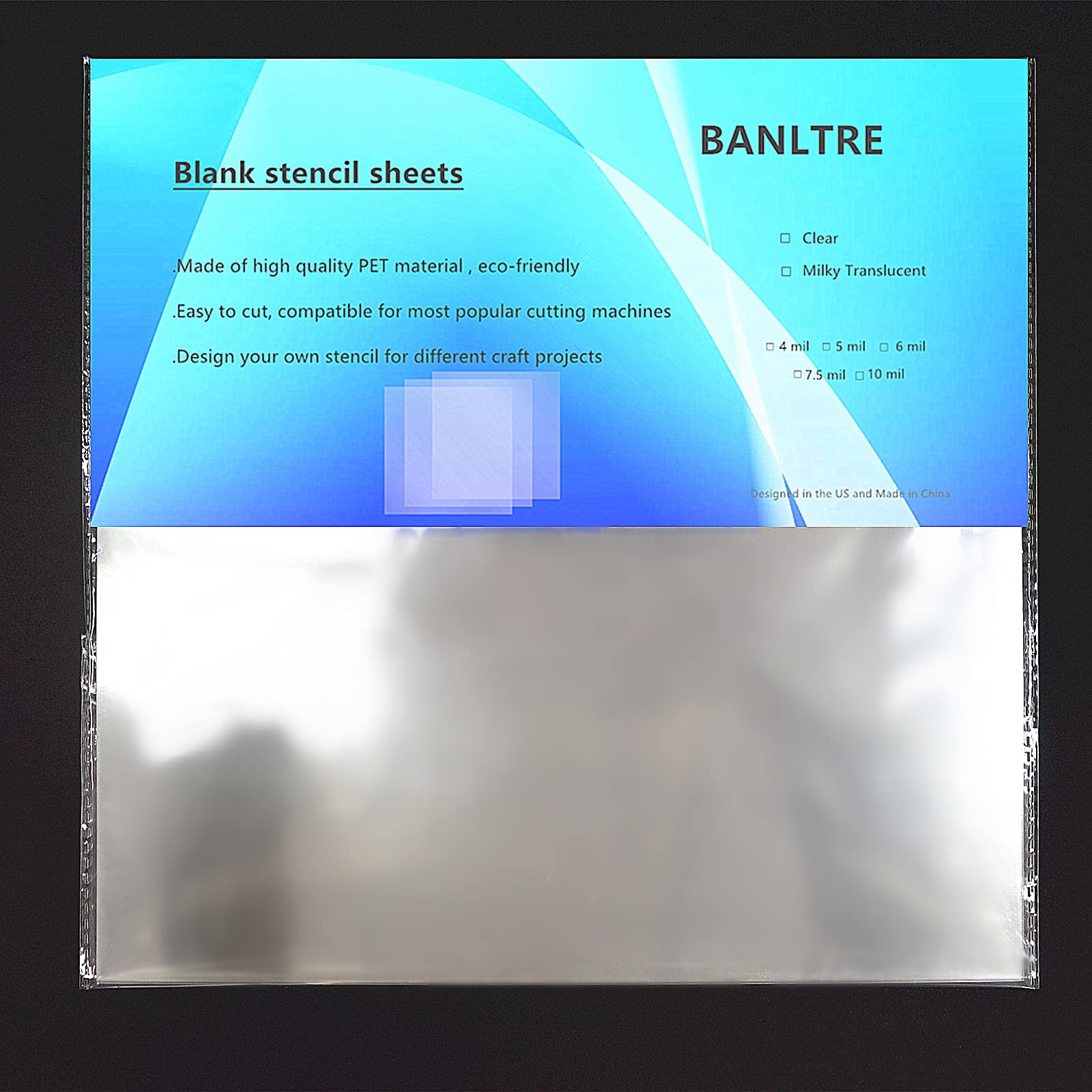 15 Pieces 4 Mil Transparency Blank Template Material Stencils Mylar for Cutting