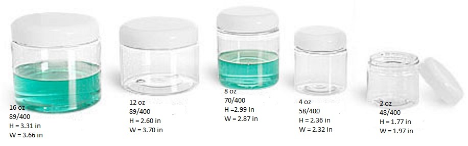 24 sets – 1 oz Clear Basic Jar 38/400 PET w/ CHOICE of caps- 24sets FREE SHIPP