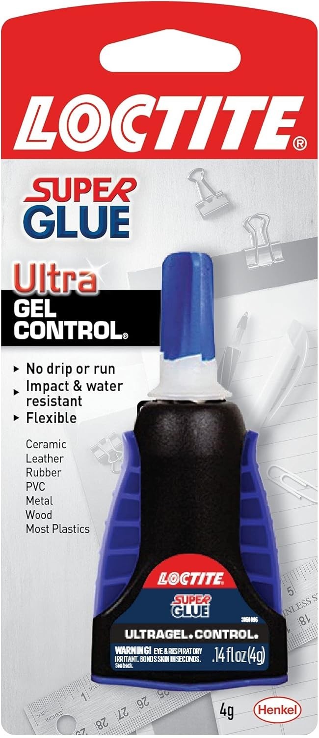 Loctite Super Glue Ultra Gel Control, Clear, 0.14 fl oz Bottle, 1 Pack –