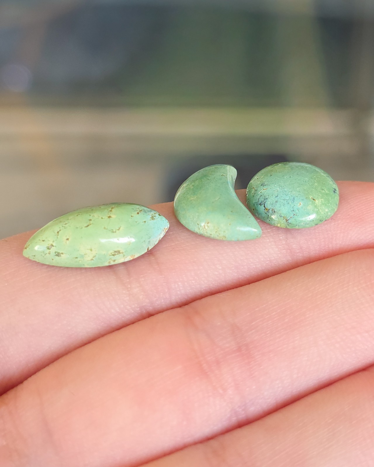 Natural Turquoise from Kazakhstan set of cabochons No stabilization for jewelry