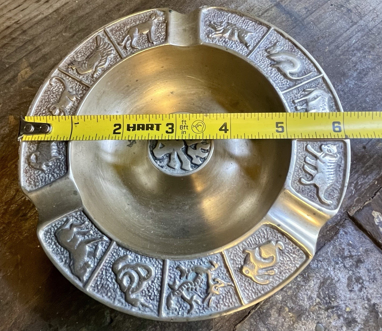 Vintage Chinese Zodiac Brass Ashtray 1920-1980’s