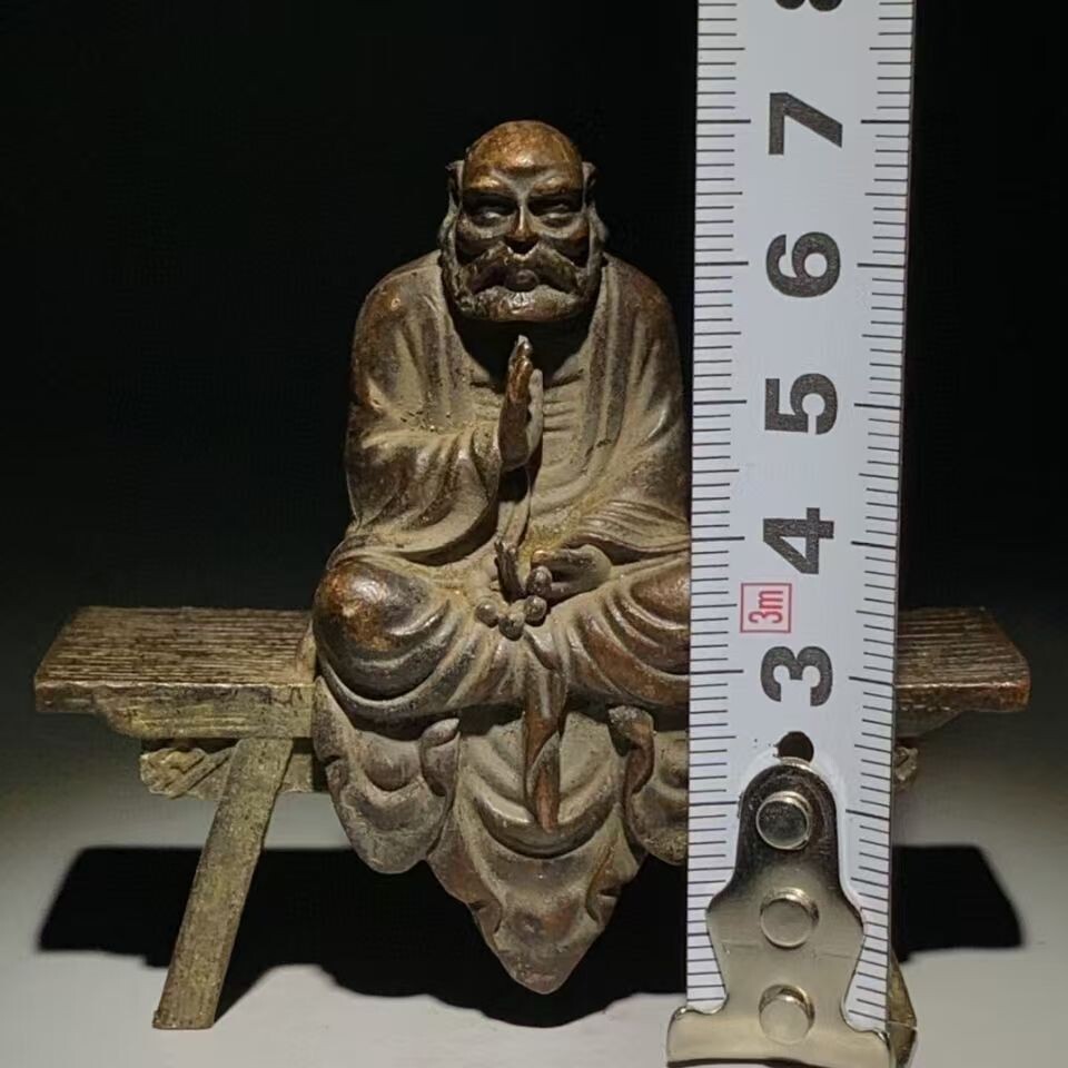 Antique alloy bench Dharma Buddha home decoration