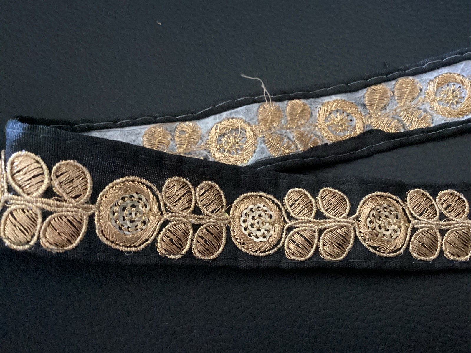 Vintage Jacquard Ribbon Colorful & Metallic Thread Gold Variety 5 Remnants