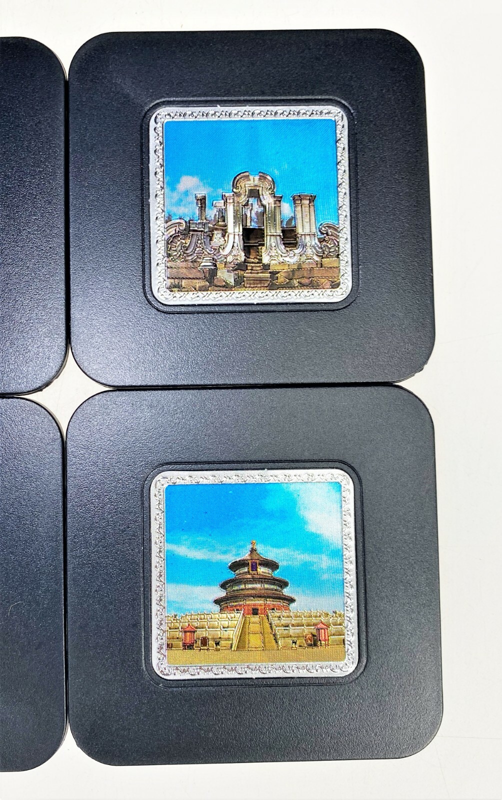 6 Square Drink Coasters‌‌‌ ‌Black 3.5”x3.5” Souvenir China Oriental Asian
