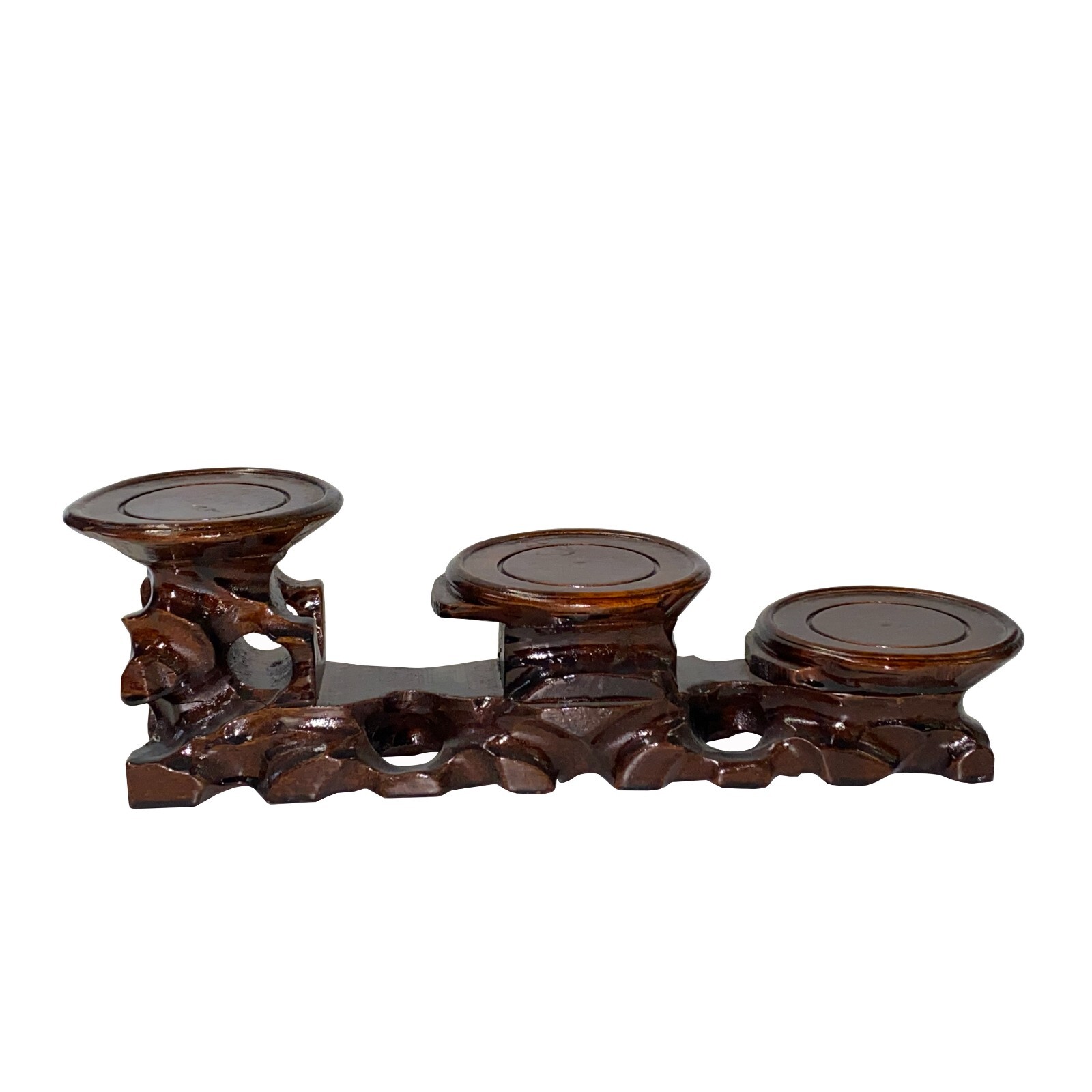 Chinese Brown Stem Uneven 3 Steps Table Top Display Stand Easel ws2850