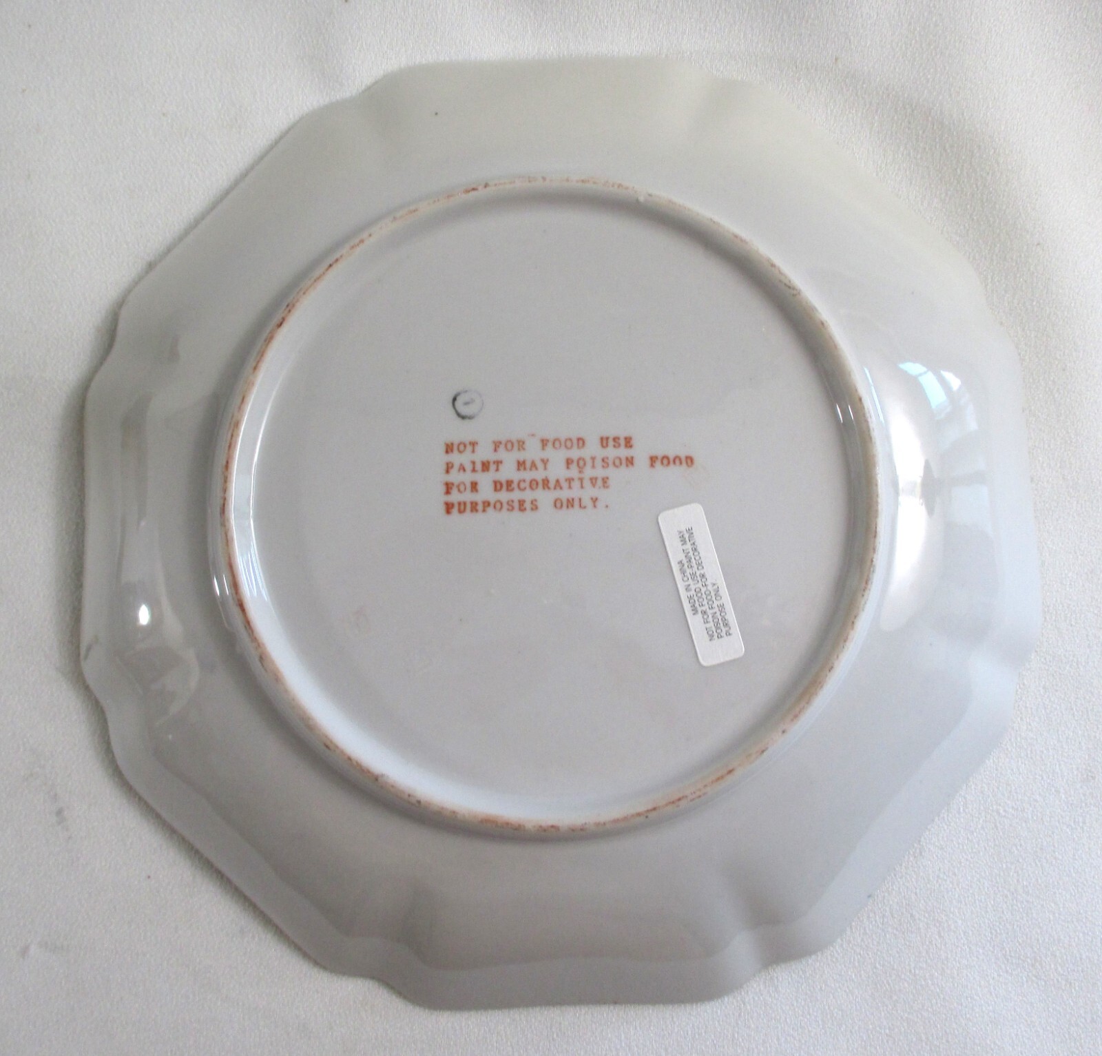 Elegant VTG Deep Blue Porcelain Plate w/Pink Chrysanthemum Design ~ Hand Painted
