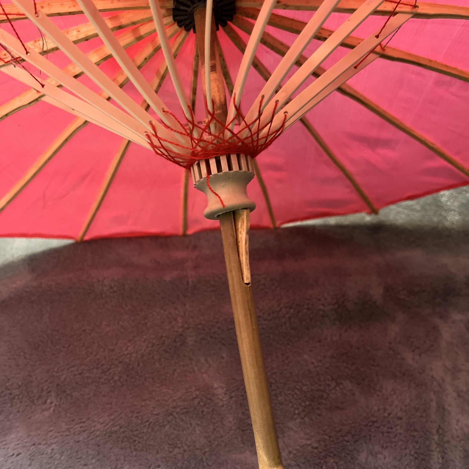 Chinese Pink Floral Umbrella Decor See Description