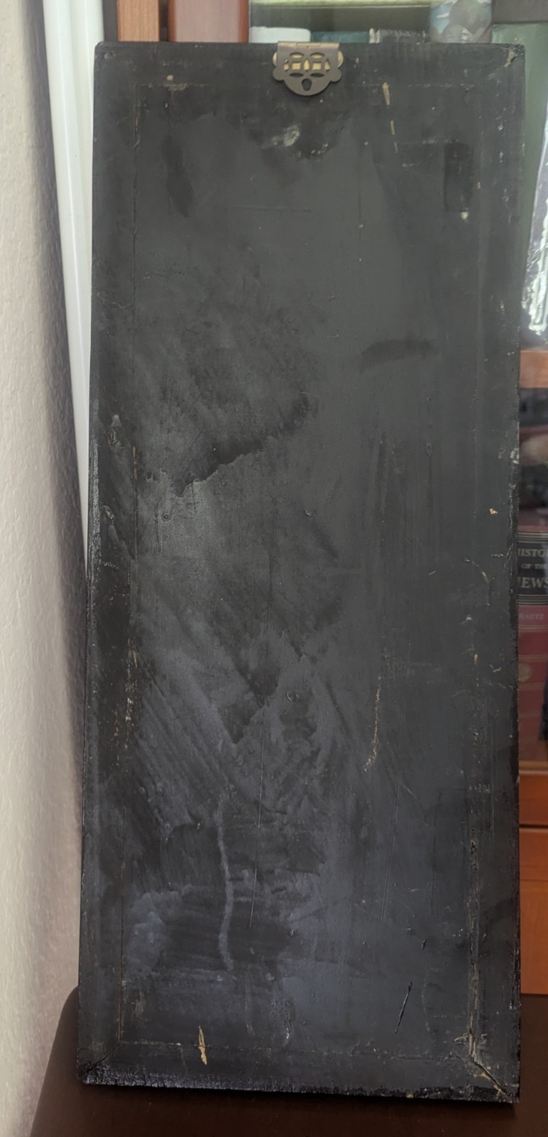Vintage Asian Black Lacquer Mother of Pearl Geisha Wood Wall Panels- Set of 2