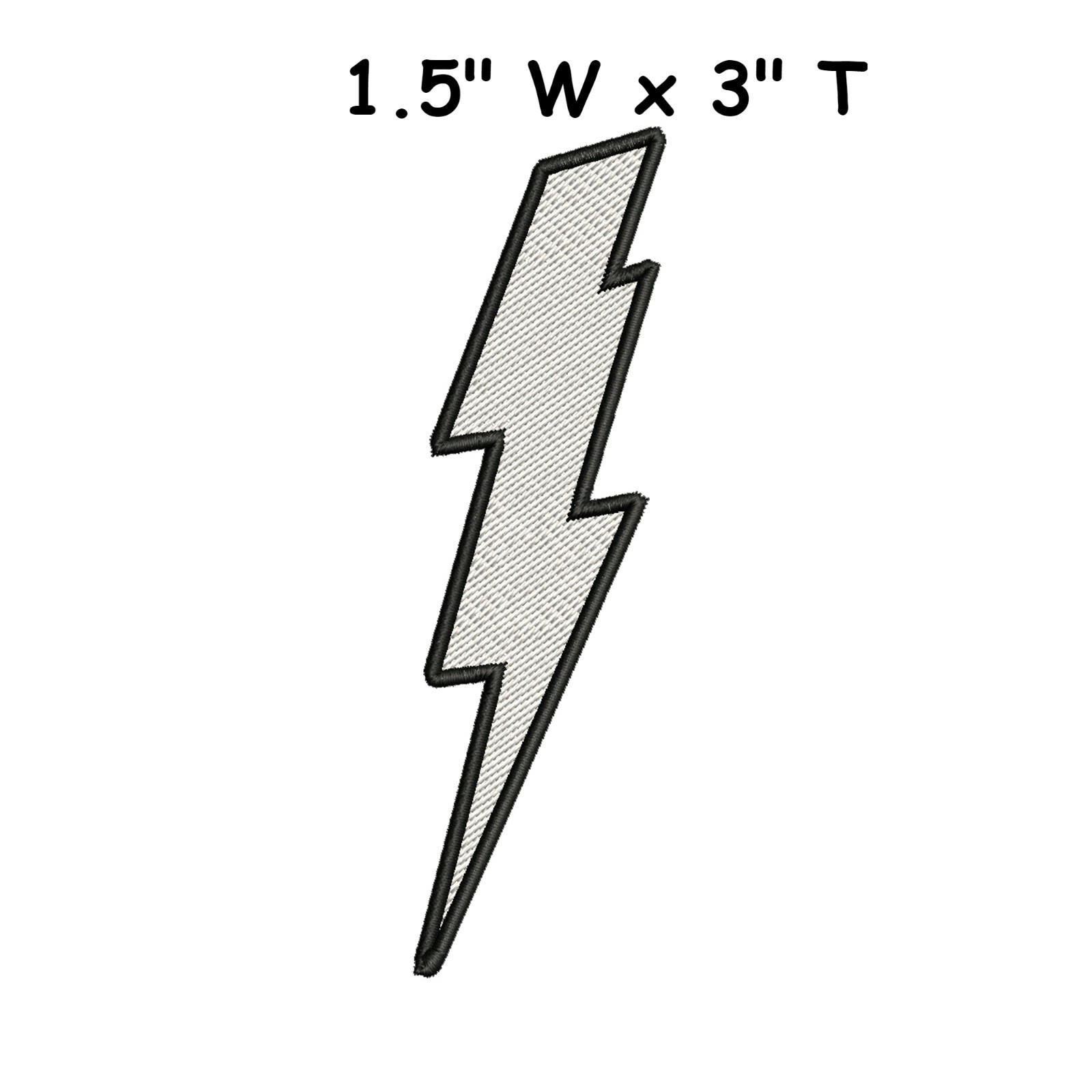 White Lightning Bolt Patch Electric Zap Applique Flash Bolt Strike Speed iron-on