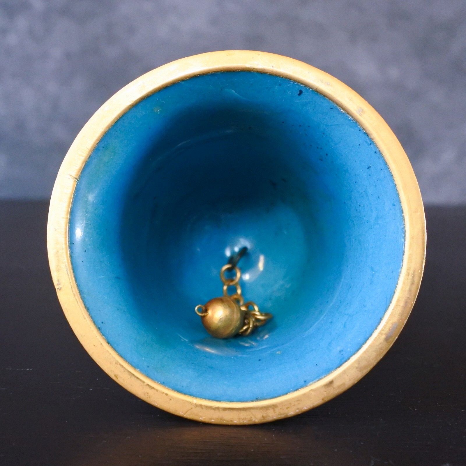 Vintage Chinese Cloisonne Enamel Floral Gold Metal Bell