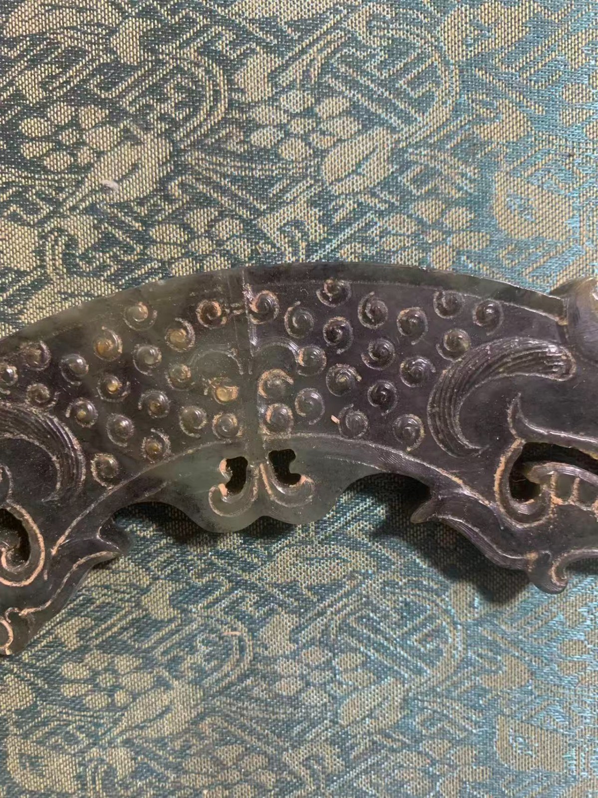 6.7Inch Chinese Old HeTian Jade Hand Carved *2Dragons Huang* 2Faces Plaque