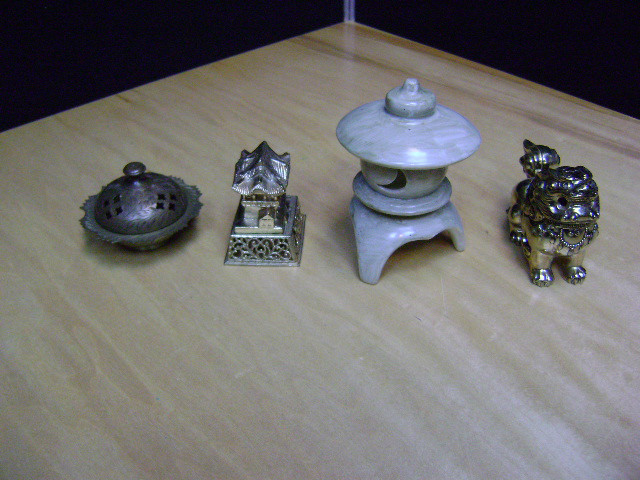 LOT OF CHINESE ASIAN INCENSE BURNERS CANDLE HOLDERS ACCESSORIES
