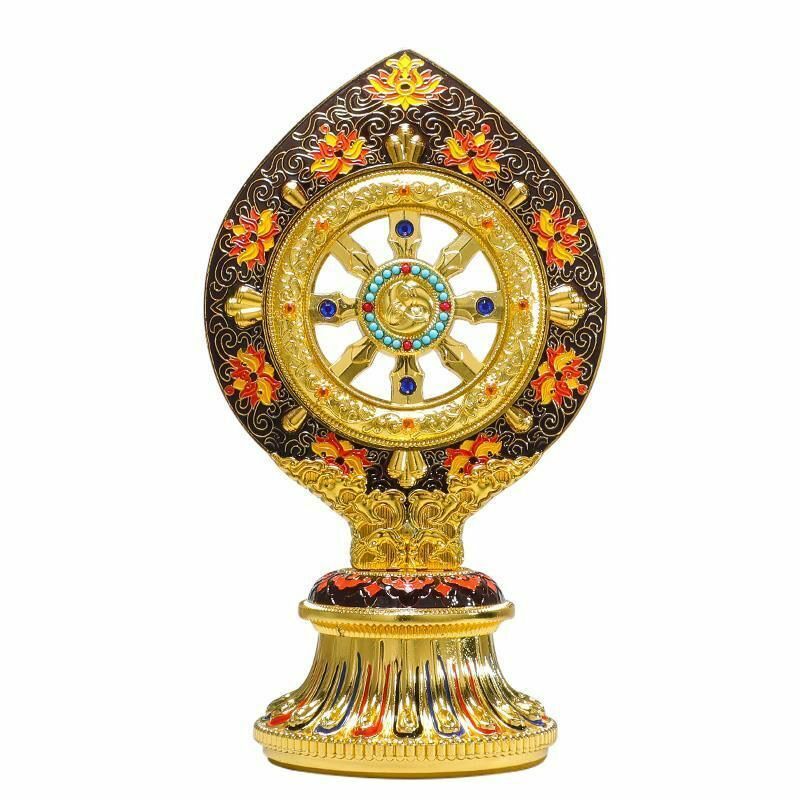 17CM China Collection Alloy Sculpture FengShui Model Statue Great Falun Ornament