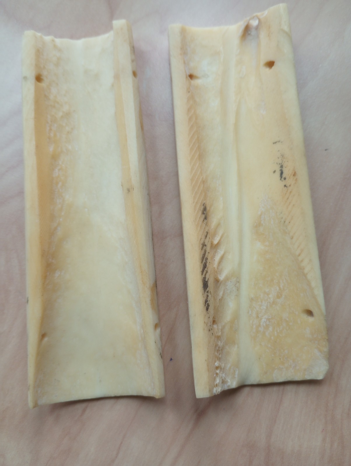 Two Antique Chinese Scrimshaw Shunga Panels Etched Erotica On Bone