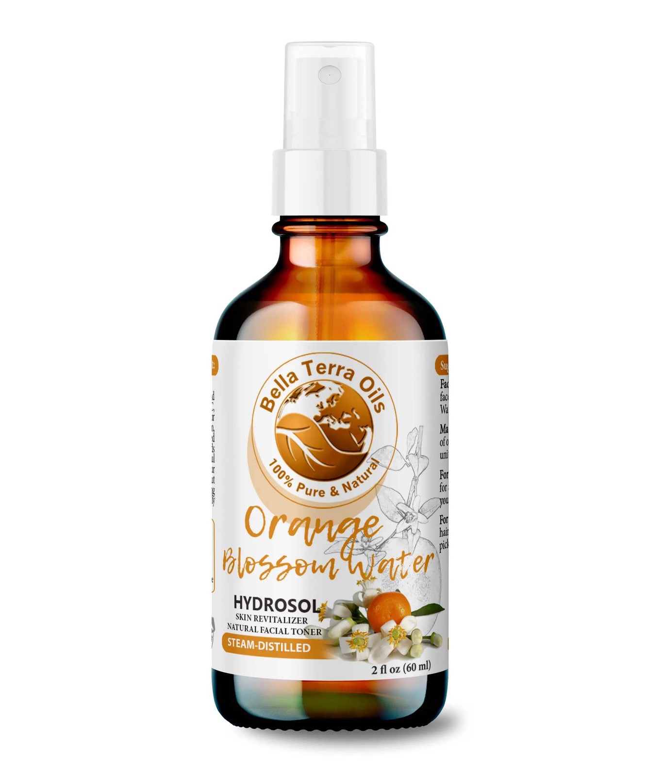 Pure Neroli Orange Water Hydrosol 100% Natural Skin Hair Face Aromatherapy Toner