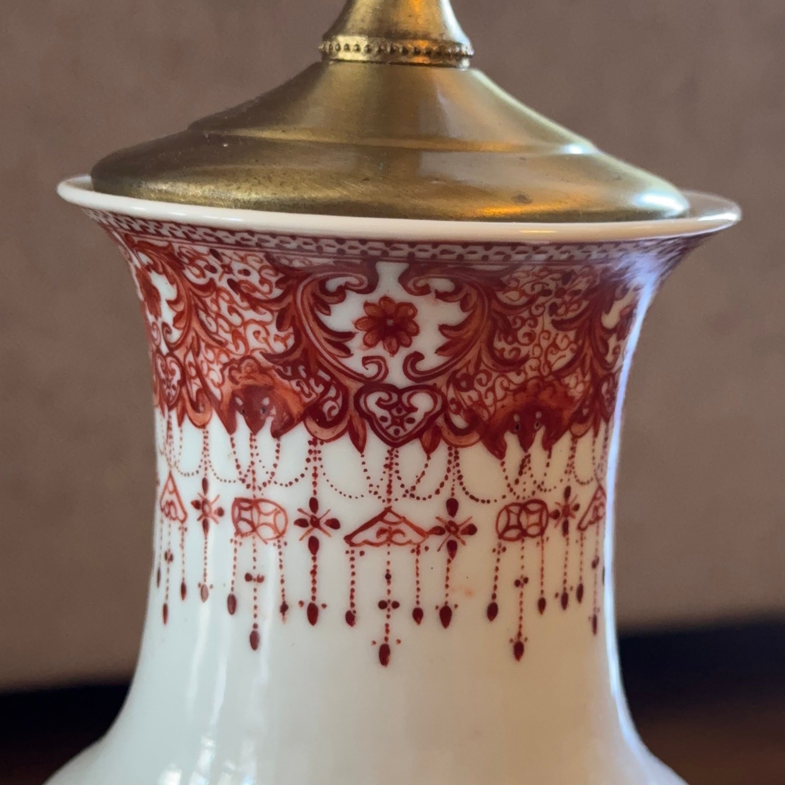Vintage Chinese Porcelain Vase Lamp Shou Xing 28” Famille Rose Characters