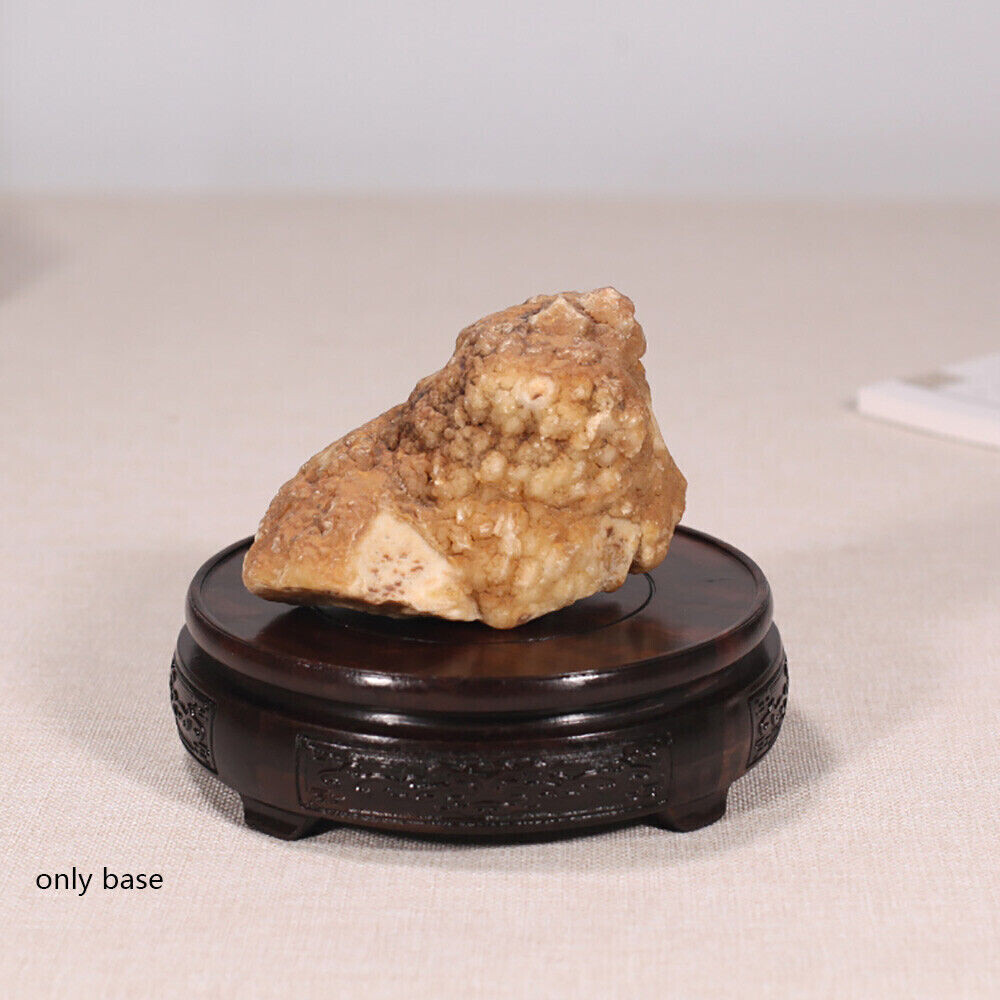 Chinese Wooden Display Stand Hand Carved Round Pedestal Bonsai Teapot Vase Base