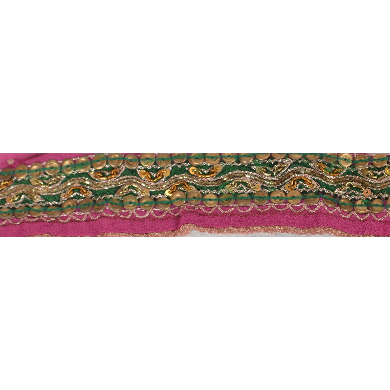 Sanskritivintage Sari Border Hand Beaded Indian Trim Decor Ribbon Lace 1Yd