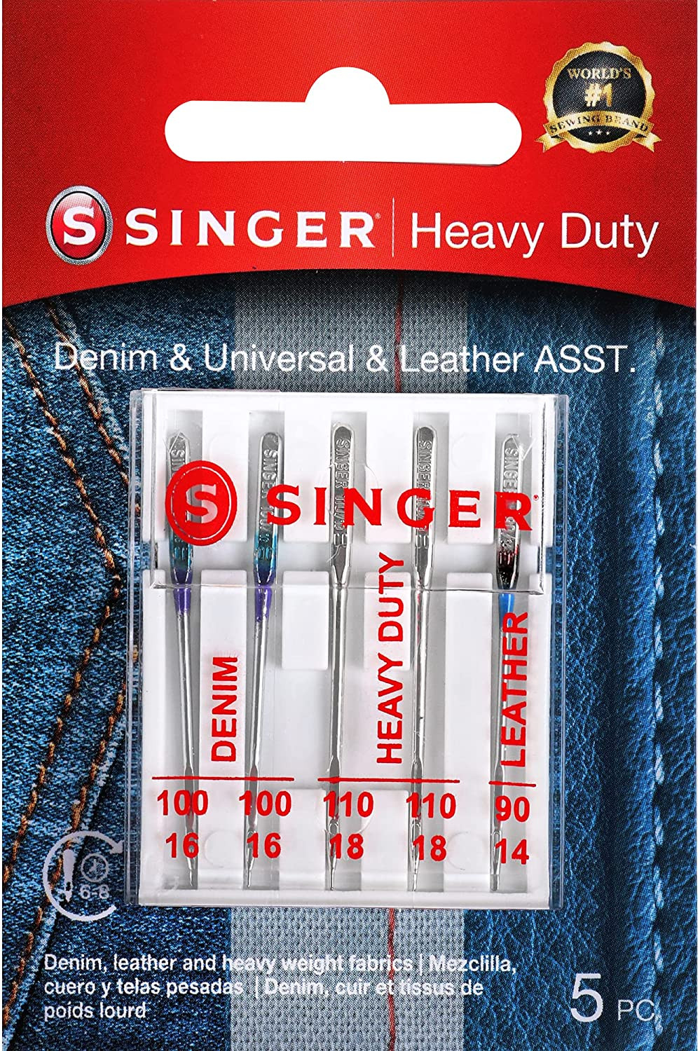 New Universal Sewing Machine Heavy Duty Needles 5 Set for Brother Kenmore