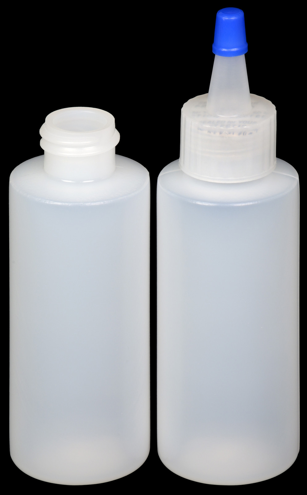 Plastic Spout Lid Dropper/Applicator Bottle w/Blue Overcap, 2-oz., 50-Pack, New