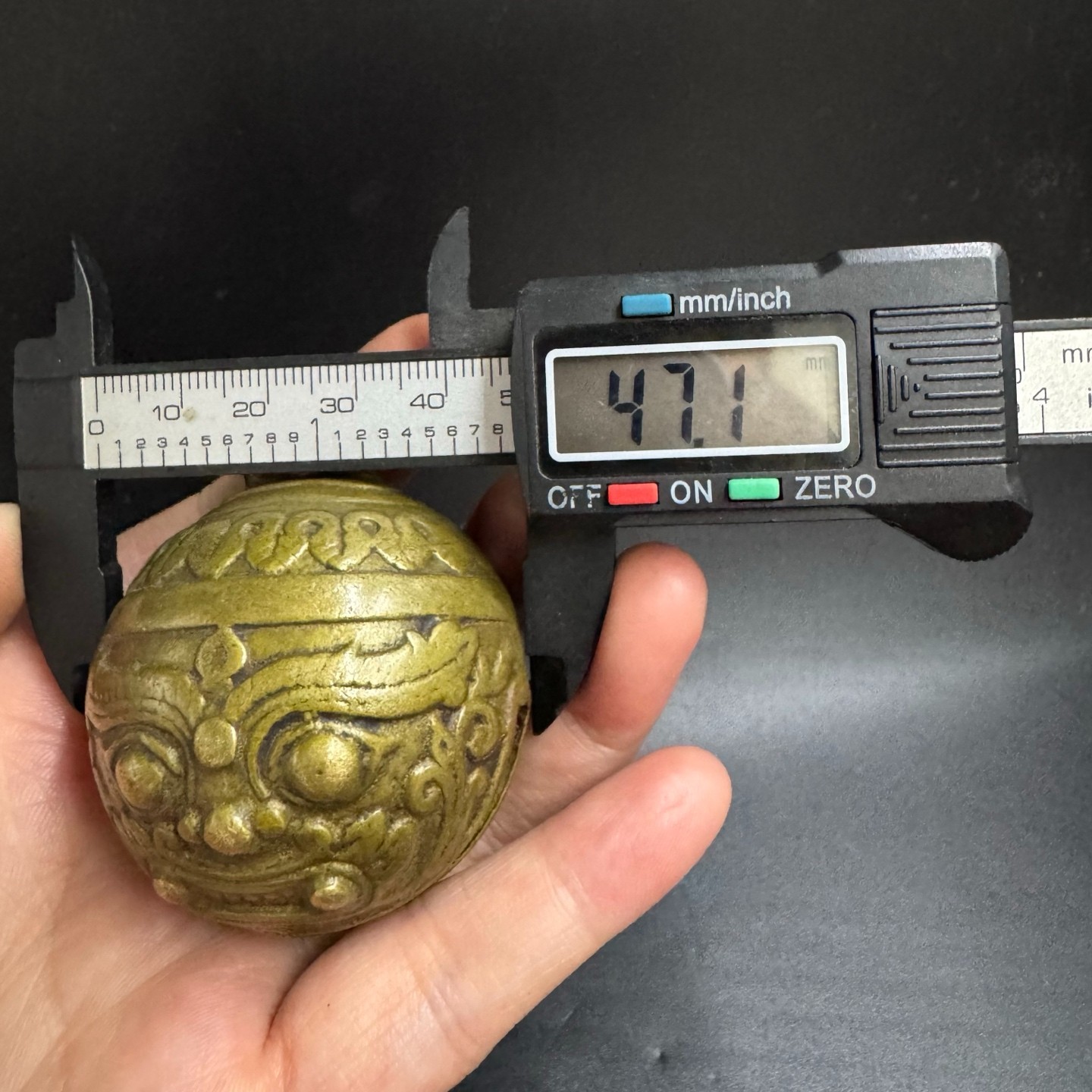 Vintage Chinese Bronze Lion Face Bell Antique Brass Beast Head Hanging Ornament