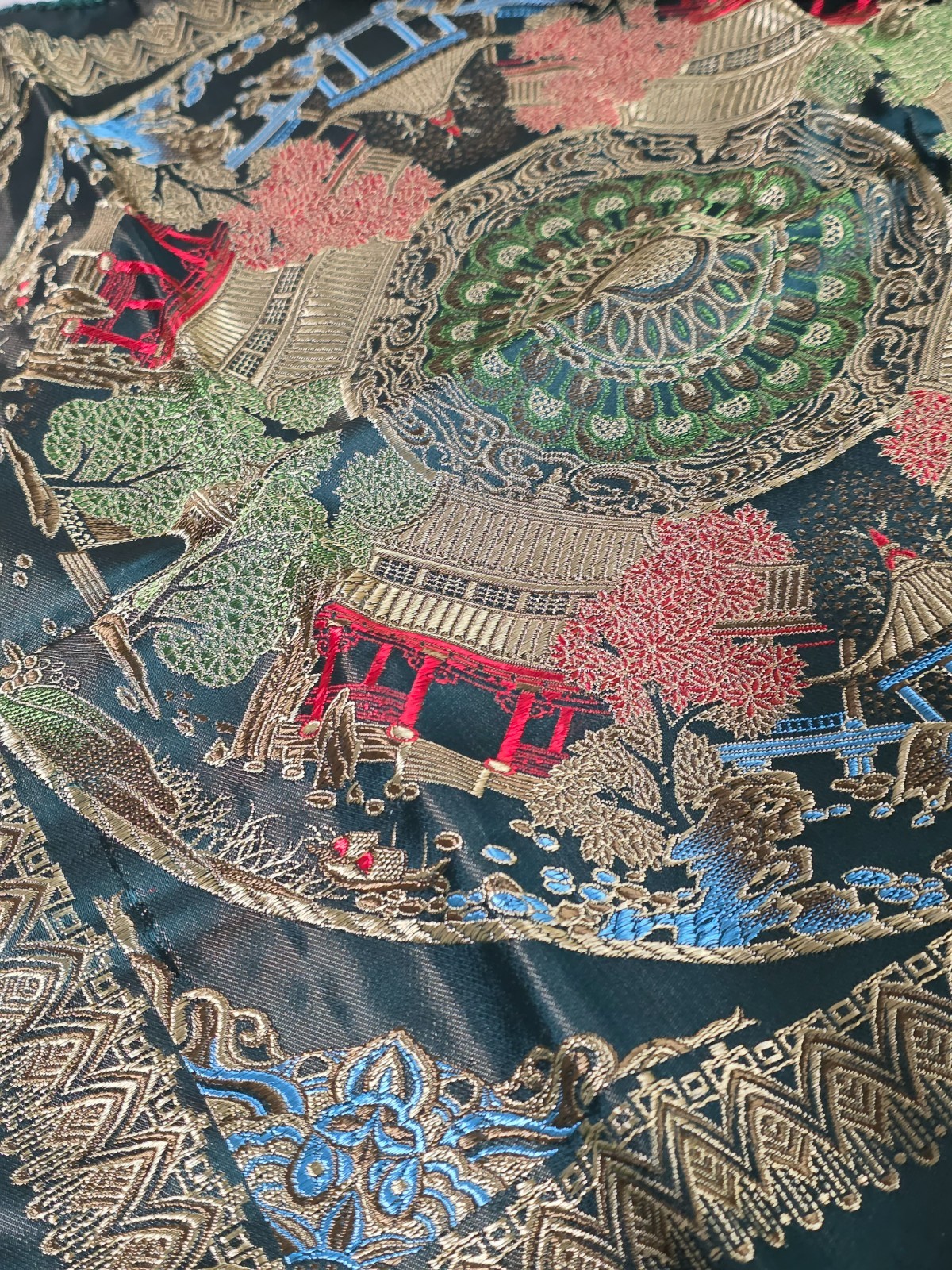 Vintage Silk Brocade Chinese 50’s Pillow Covers 18″