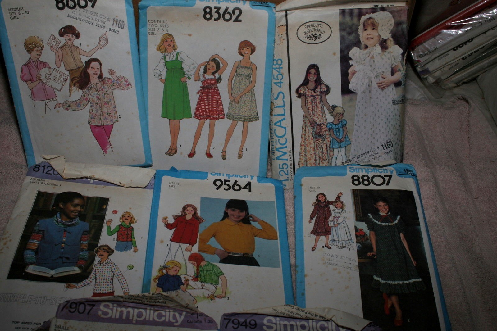 SEWING PATTERNS Vintage lot of 7 Girls patterns Skirts Dresses McCalls 4578