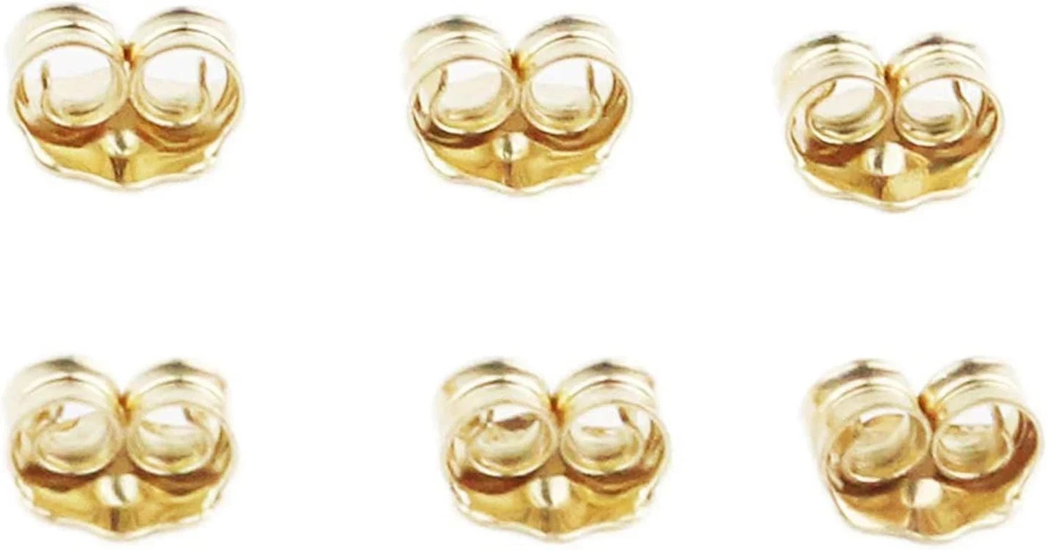 14K Gold Earring Backs for Stud Earrings – Yellow Locking (3 Pairs)