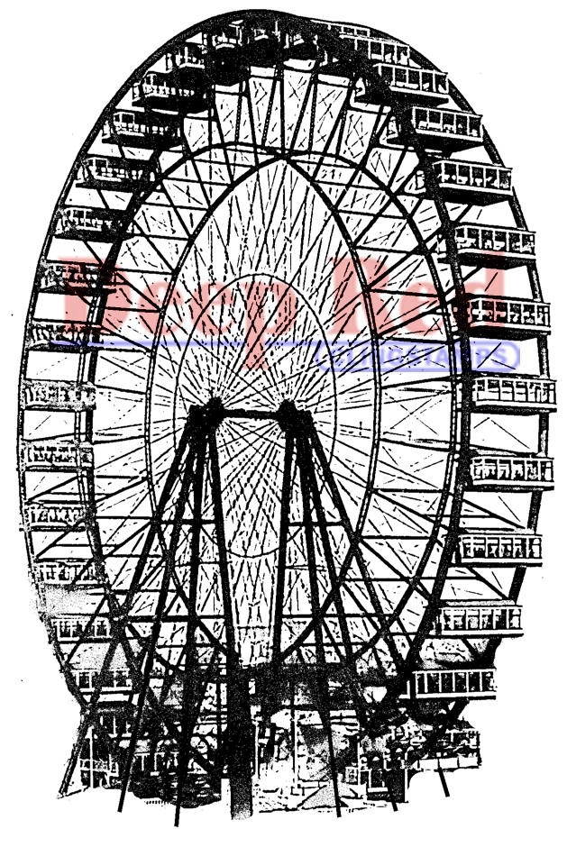 Deep Red Stamps Ferris Wheel Rubber Cling Stamp