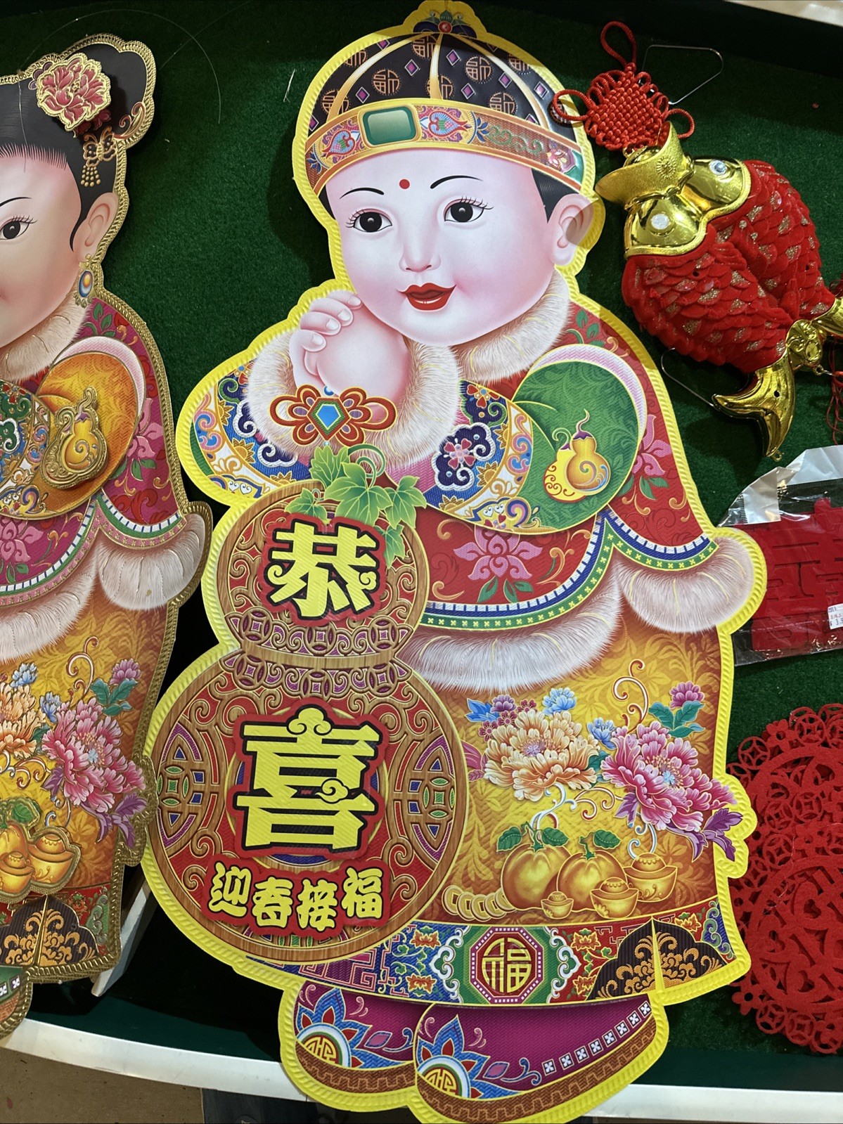 Lot of Chinese Decorations Some New Some Used Great Condition See Photos