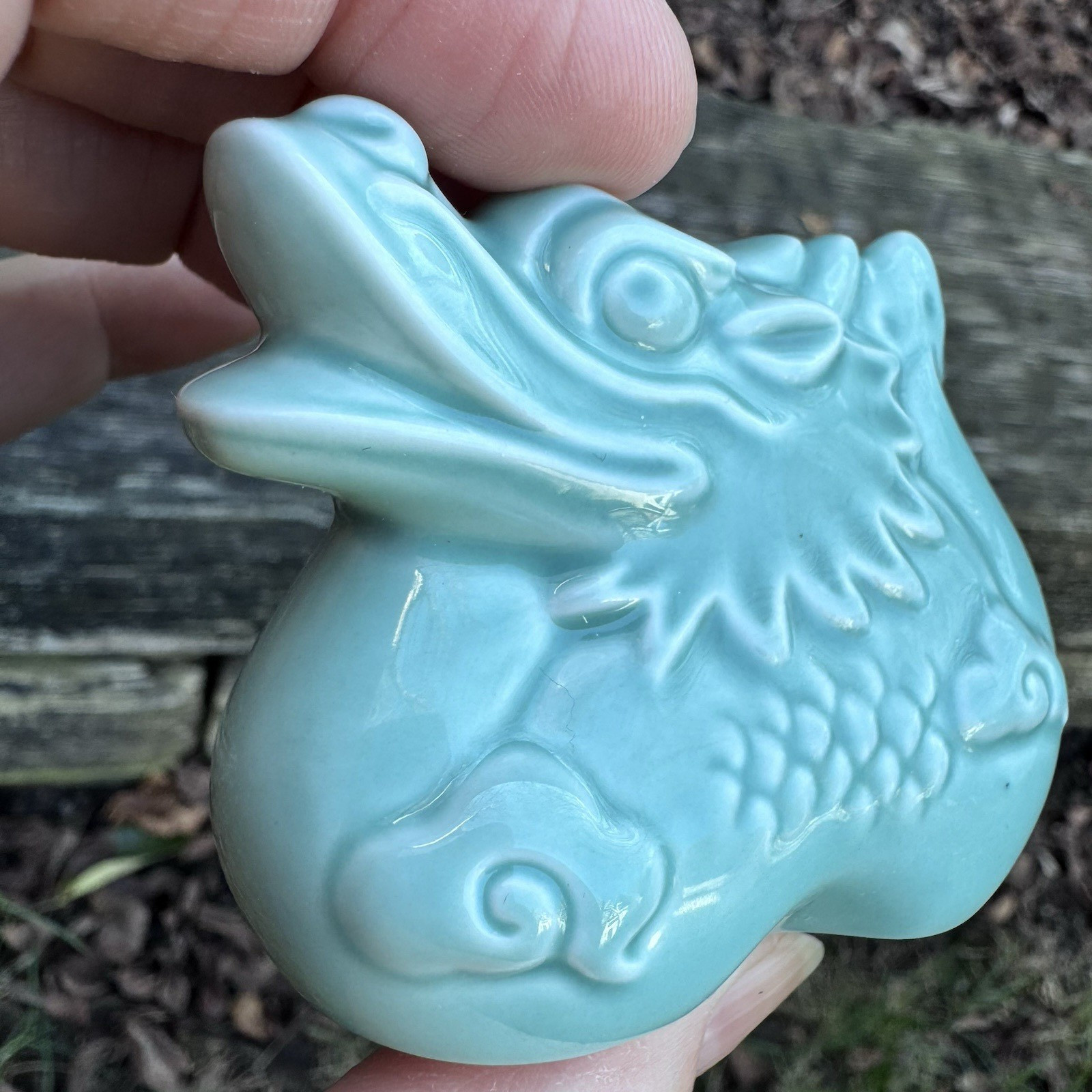 Chinese Good Luck Oriental Zodiac Ceramic Toothpick Holder Year of the Dragon