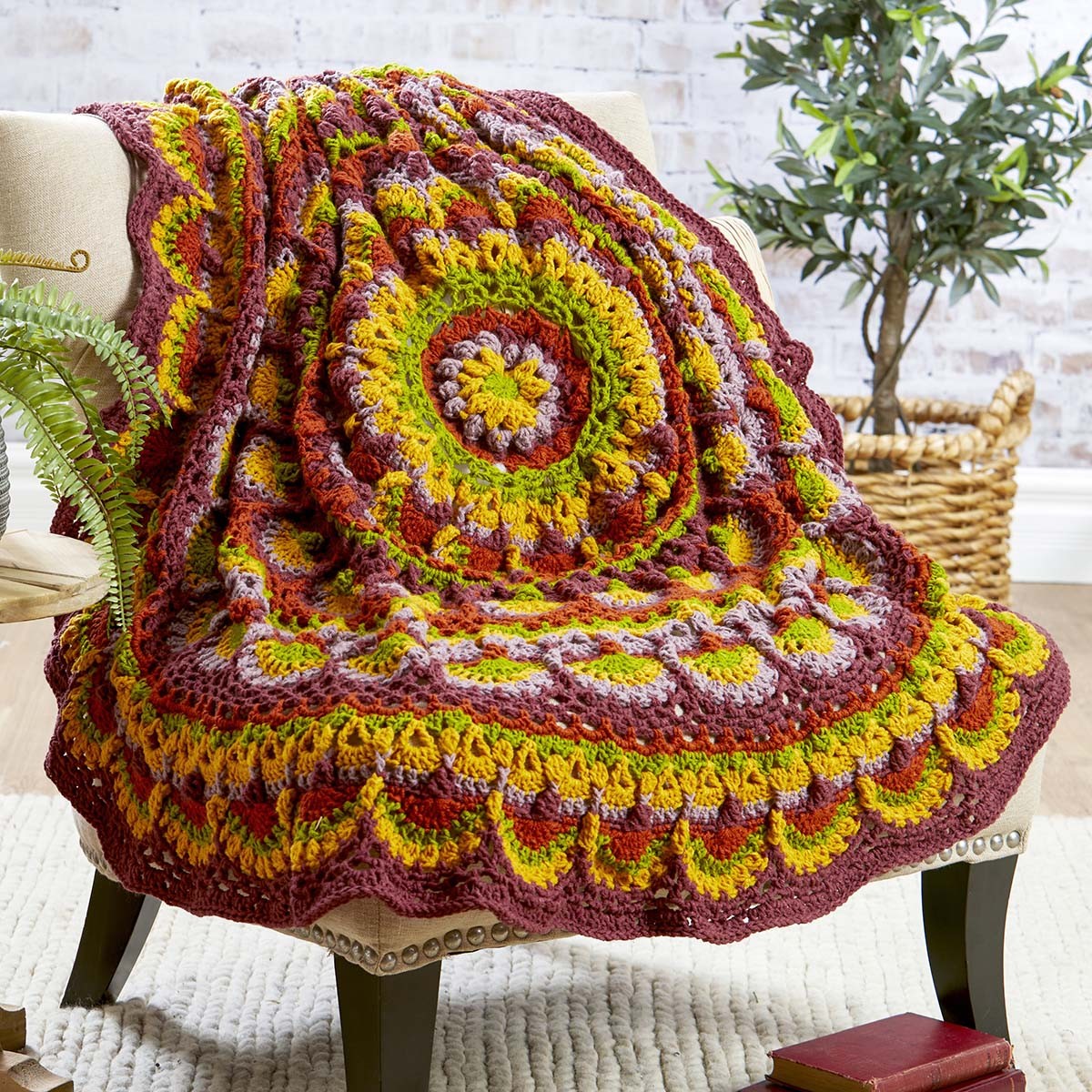 Herrschners® Fall Florals Throw Crochet Kit