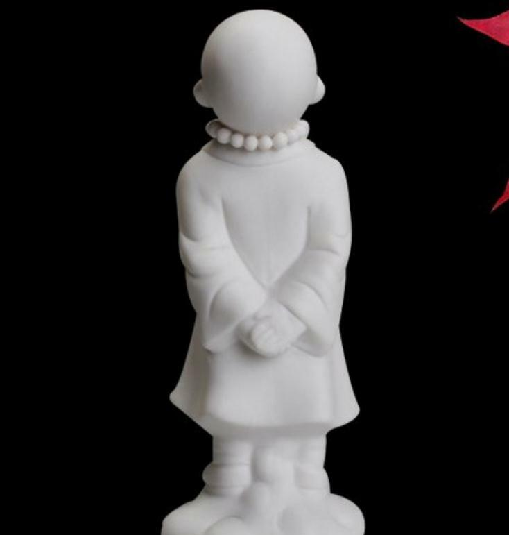 5.9″Chinese White Porcelain Ceramics Lovable Look Up Little Monk Figurine Statue