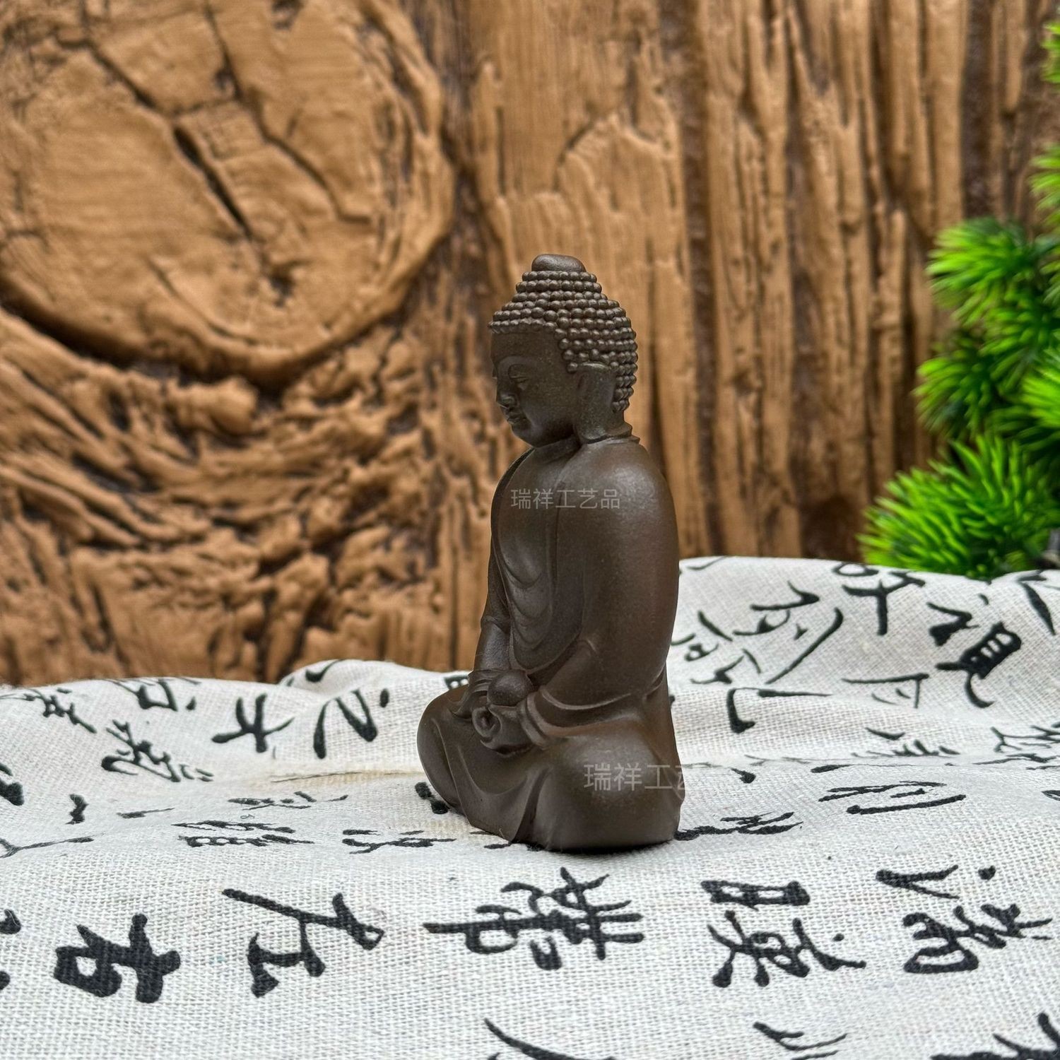 Handmade Iron Vairocana Buddha Statue Chinese Zen Decor 9.2cm 200g