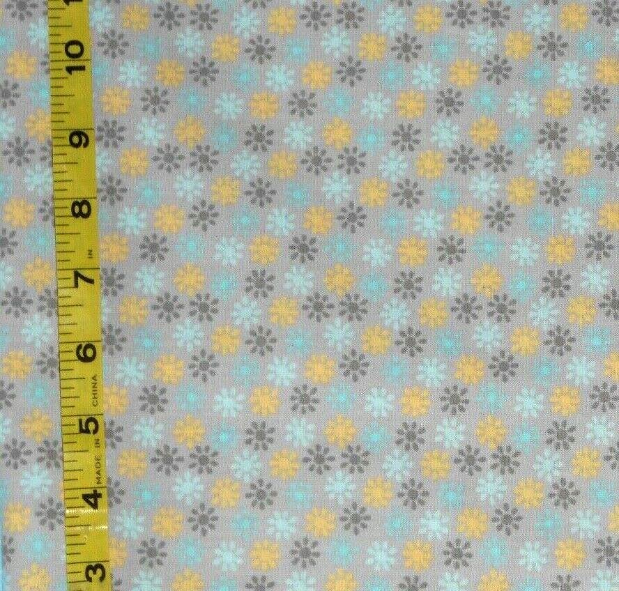 FABRIC JO-ANN QUILT BLOCKS LACEFLOWER “SMALL MULTI FLORAL” 100% COTTON .541 YDS