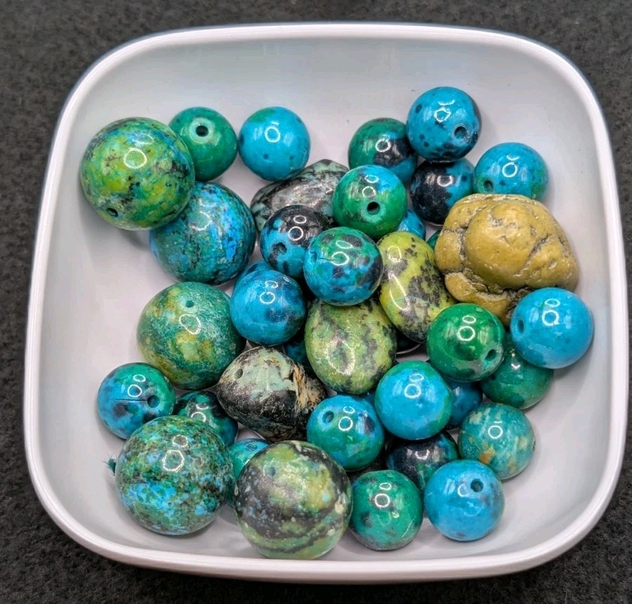 5oz Mystery Bead Soup Bag: Mix Loose Craft Jewelry 💚🤍💙🩶