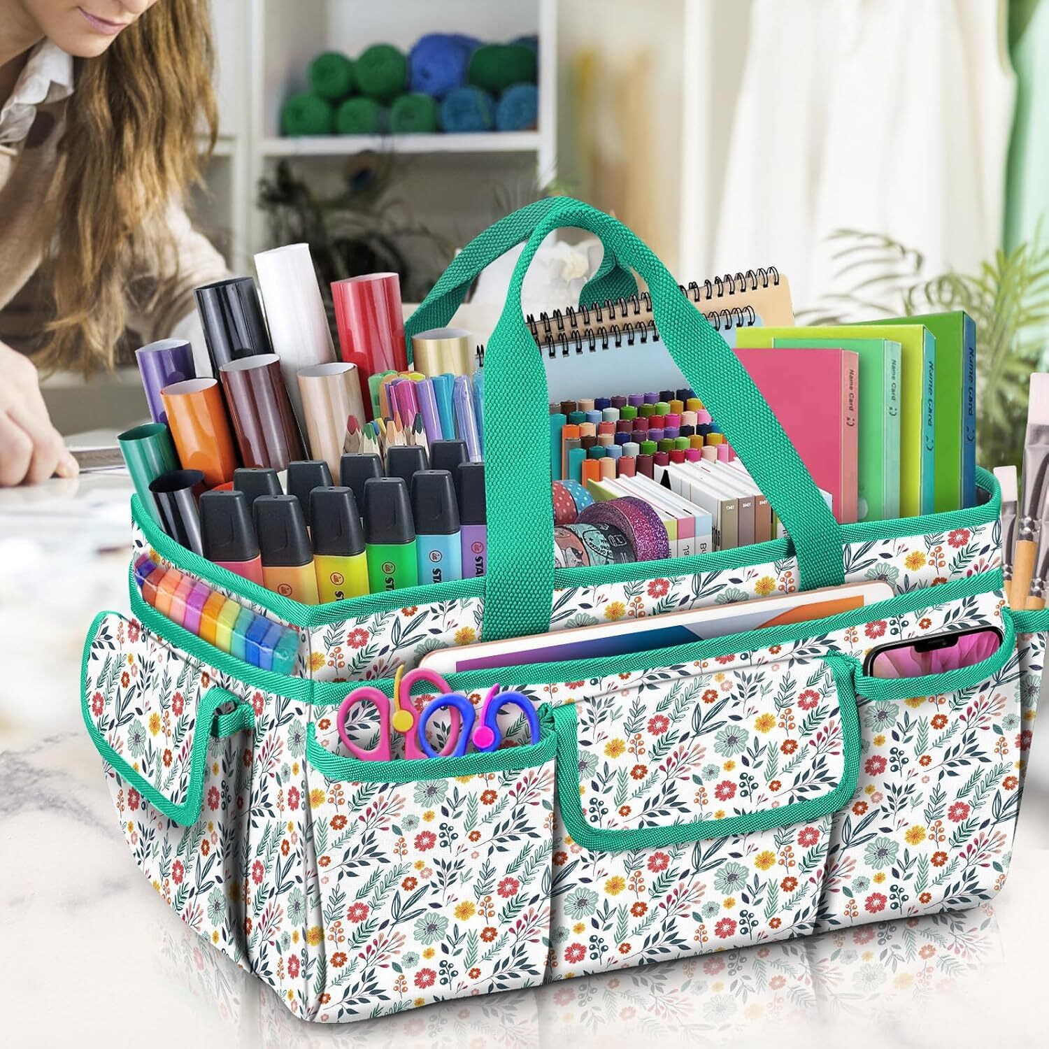 Multi-functional Craft Storage Tote Bag Scrapbooking Carrying Case Storage Caddy