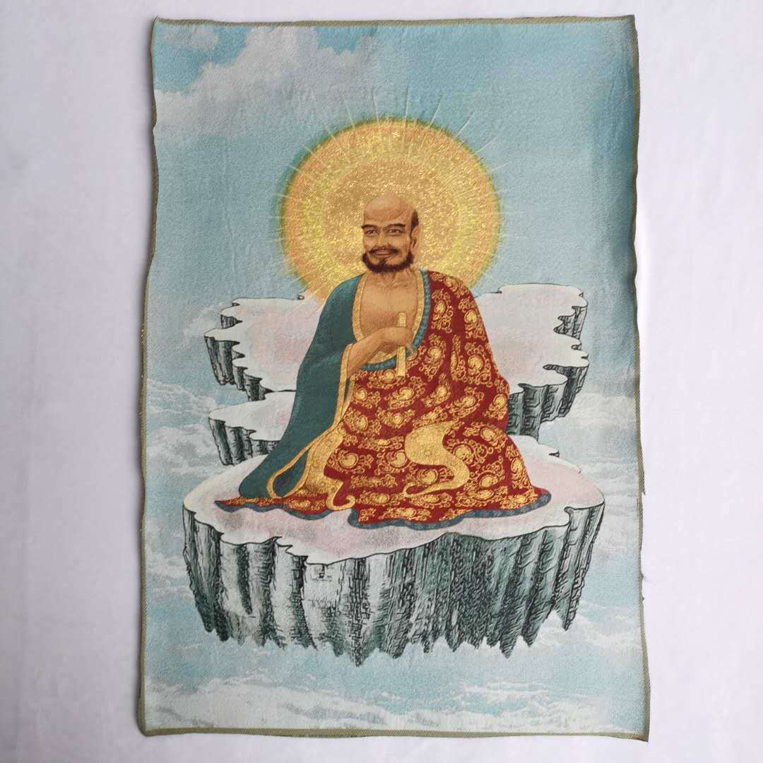 Chinese Buddhism Cloth Silk Bodhidharma Zen Monks Dharma Tangka Thangka 2659