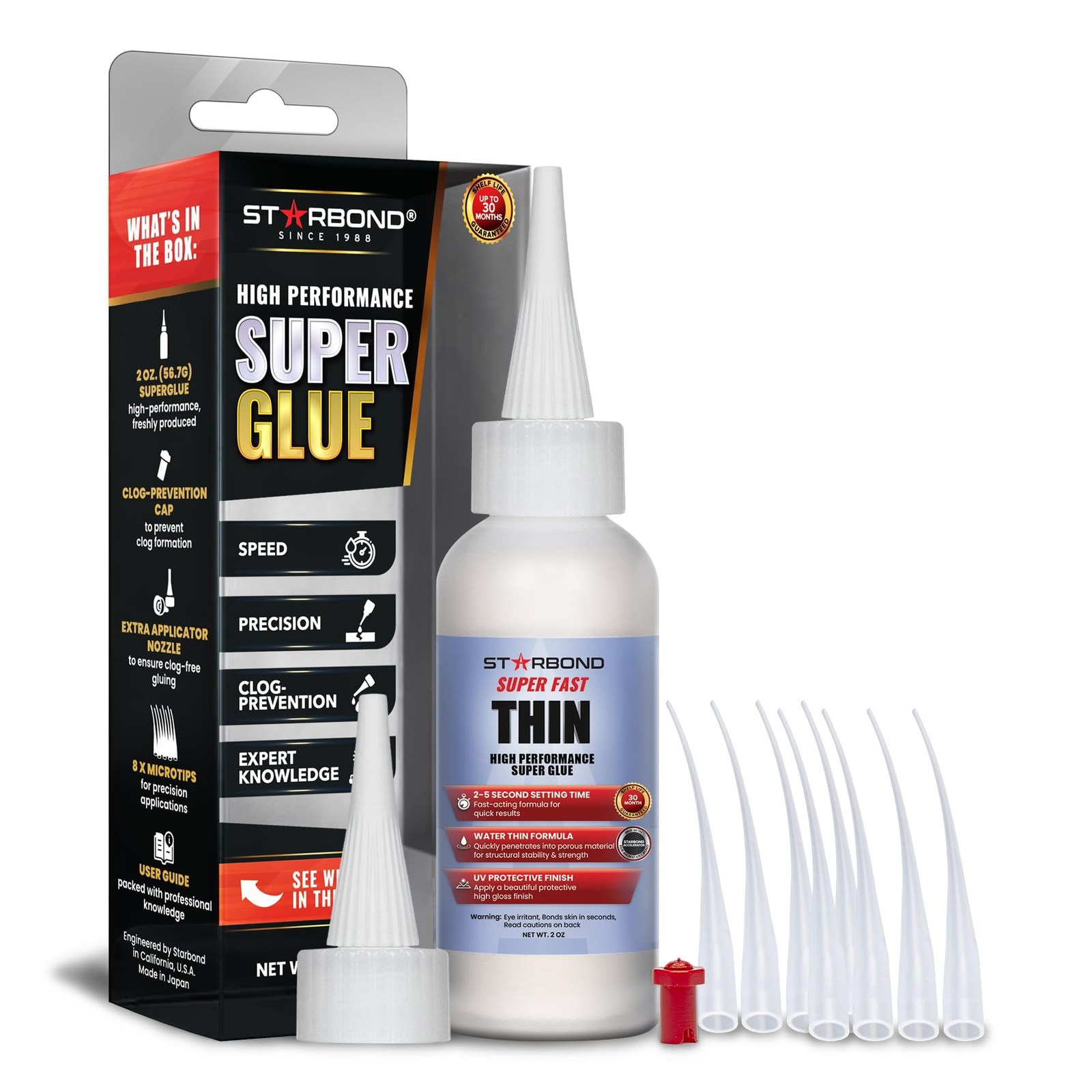 Super Fast Thin CA Glue – Super Glue Pro Kit with Precision Microtips Anti-Cl…