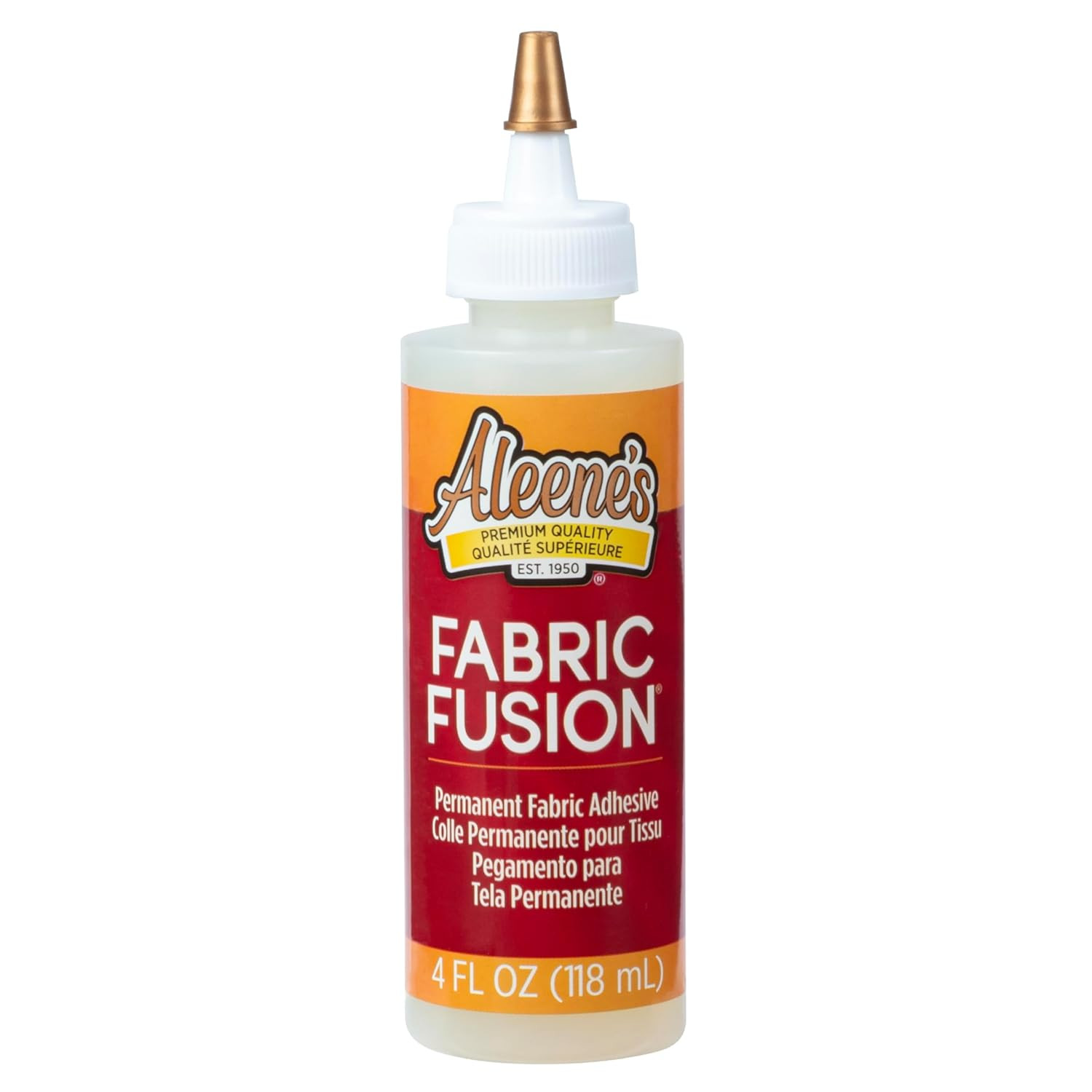Fabric Fusion Glue 4 Oz, Nontoxic, Permanent and Washable Adhesive, Dries Flexib