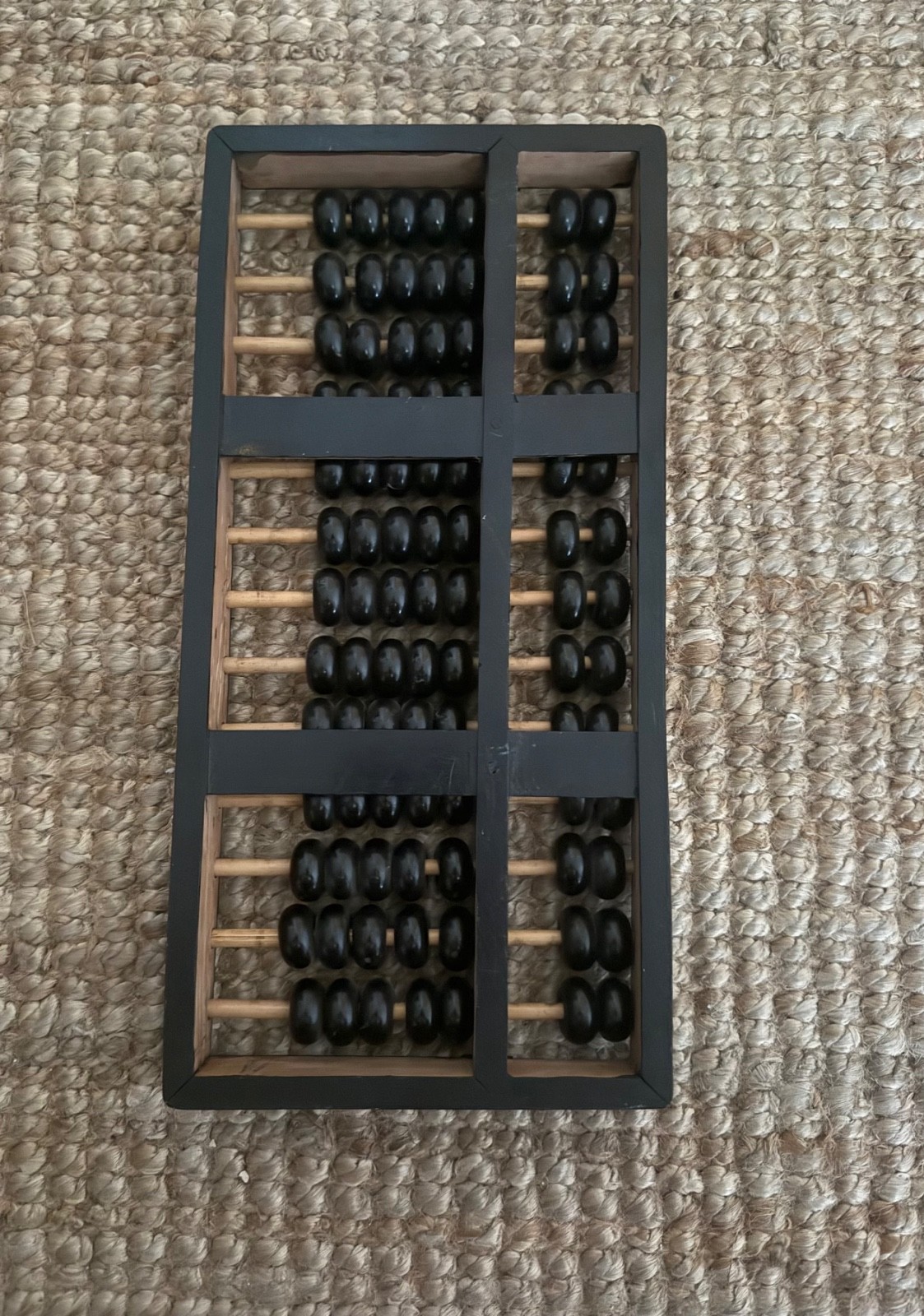 Vintage Chinese Lotus Flower Brand Wood Wooden Abacus Brass Accents 12″x6″